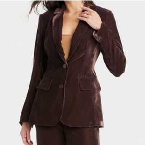 a new day Deep Brown Velvet Blazer, NWT size M